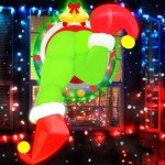Green Grinch Window Inflatable Christmas Decoration 4FT