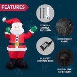 6 FT Inflatable Santa with Gift Bag for Christmas