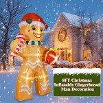 8FT Inflatable Gingerbread Man with LED Lights