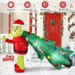 6FT Light-Up Green Monster Christmas Inflatable Decor