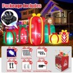 MICOCAH 8 FT Christmas Inflatable Gift Box Combo