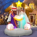 MICOCAH 6FT LED Christmas Nativity Scene Decoration