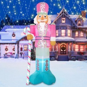 10FT Pink Nutcracker Inflatable Christmas Decoration
