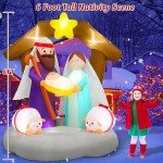 MICOCAH 6FT LED Christmas Nativity Scene Decoration