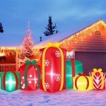 MICOCAH 8 FT Christmas Inflatable Gift Box Combo