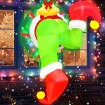 Green Grinch Window Inflatable Christmas Decoration 4FT