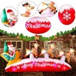 10FT Santa Claus and Reindeer Inflatable Decoration