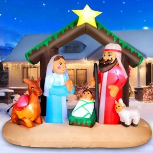 6FT Inflatable Nativity Scene with LED Lights