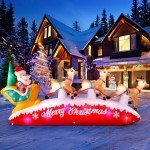 10FT Santa Claus and Reindeer Inflatable Decoration