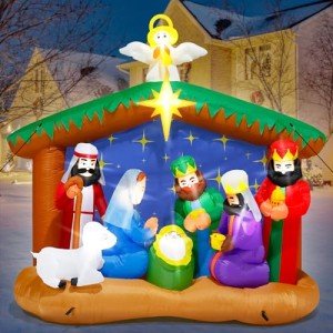 8FT LED Christmas Nativity Scene Inflatable Decor