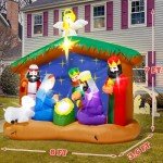 8FT LED Christmas Nativity Scene Inflatable Decor
