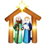6FT Christmas Inflatable Nativity Scene Decoration