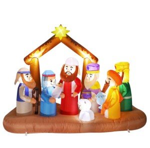 7FT Inflatable Nativity Scene with LED Lights
