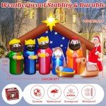 8FT Inflatable Christmas Nativity Scene with LED Lights