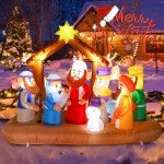 Risenor 6.5Ft Inflatable Christmas Nativity Scene