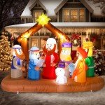 Risenor 6.5Ft Inflatable Christmas Nativity Scene