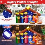 8FT Inflatable Christmas Nativity Scene with LED Lights