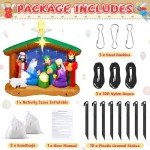 8FT LED Christmas Nativity Scene Inflatable Decor