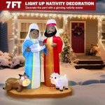 7 Ft African American Nativity Scene Inflatable Decor