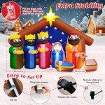 8FT Inflatable Christmas Nativity Scene with LED Lights