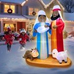 7 Ft African American Nativity Scene Inflatable Decor