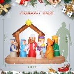Risenor 6.5Ft Inflatable Christmas Nativity Scene