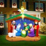 8FT LED Christmas Nativity Scene Inflatable Decor