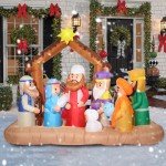 Risenor 6.5Ft Inflatable Christmas Nativity Scene