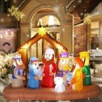 7FT Inflatable Nativity Scene for Christmas Yard Decor