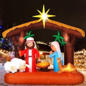 6.5 ft Inflatable Christmas Nativity Scene Decoration