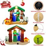 7 FT Christmas Inflatable Nativity Scene with Lights