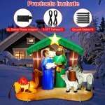 7 FT Christmas Inflatable Nativity Scene with Lights