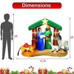 7 FT Christmas Inflatable Nativity Scene with Lights