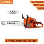 20" Gas-Powered Chainsaw for Cutting Wood Trees