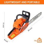 20" Gas-Powered Chainsaw for Cutting Wood Trees