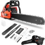 COOCHEER 62CC 20-Inch Gas Chainsaw for Wood Cutting