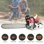 58CC Gas Chainsaw with 20-Inch Guide Bar
