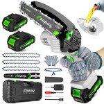 Portable Cordless Mini Chainsaw with 2 Batteries