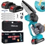 6-Inch Cordless Mini Chainsaw with 2 Batteries