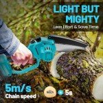 6-Inch Cordless Mini Chainsaw with 2 Batteries