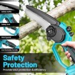 6-Inch Cordless Mini Chainsaw with 2 Batteries