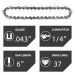 5 Pack 6-Inch Chainsaw Replacement Chains