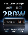 280W 8-Port USB C Charger for Laptops & Phones