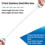 3-Pack Stainless Steel Wire Saw Kit for Outdoor Use