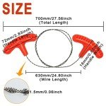 2-Pack 28'' Stainless Steel Cable Saws for Outdoor Use