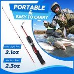 PLUSINNO Ultralight Ice Fishing Rod and Reel Combo