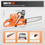 HENHAIY 72CC 24-Inch Gas Chainsaw for Wood Cutting