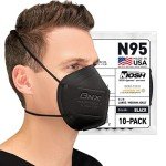 AccuMed N95 Black Respirator Face Mask - 10 Pack