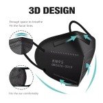 50 Pack Black KN95 Face Masks - 5 Layer Filter