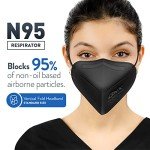 AccuMed N95 Black Respirator Face Mask - 10 Pack